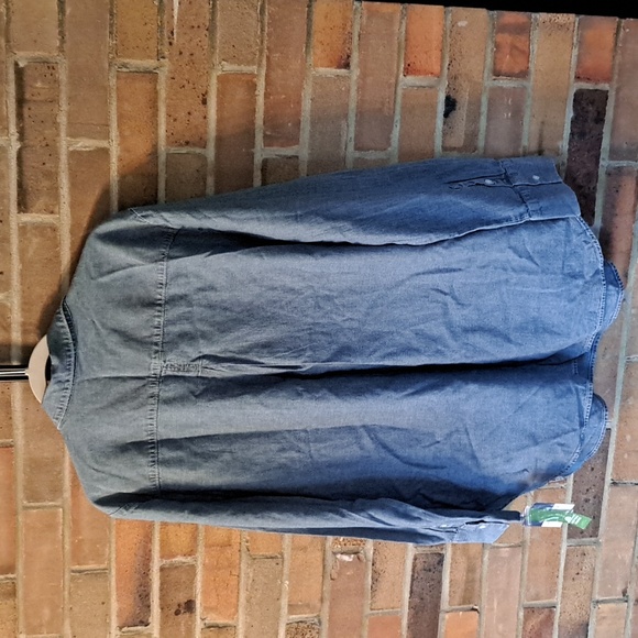 LIZ CLAIBORNE NWT Womens Blue Organic Cotton Long Sleee, V Neck, Blouse, SZ XL - Picture 6 of 10